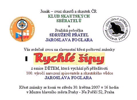 Pozv�nka na k�est zn�mky Rychl� ��py